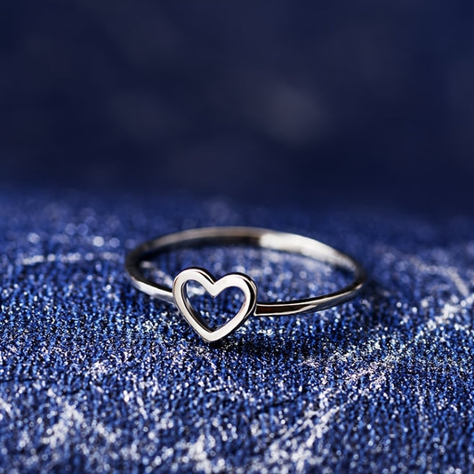 Hollow Heart Shape Ring Vintage Open Punk Ring Fashion Jewelry Gift For Friend / Couple